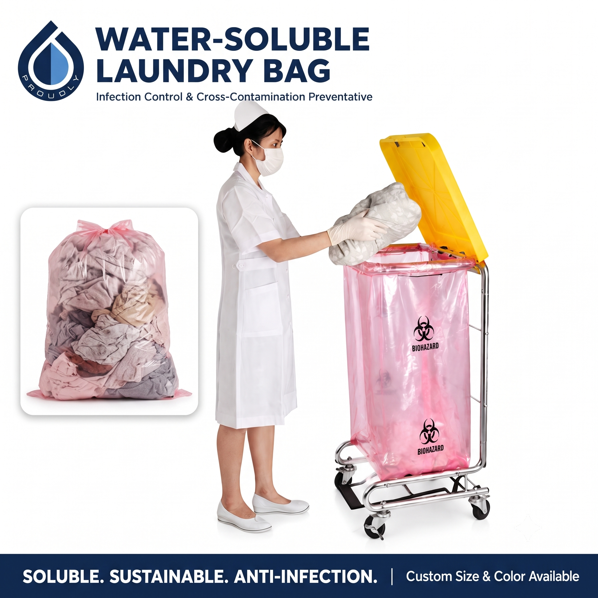 hospital laundry bags мешки для больничного белья,
